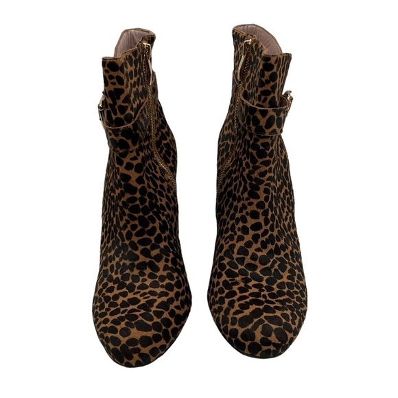 Vince Camuto Brown Leopard Print Calf Hair Wedge Ankle Boots Size 10 Women's - Picture 3 of 9